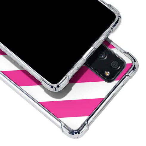 Pink and White Geometric Stripes Galaxy S20 FE Clear Case