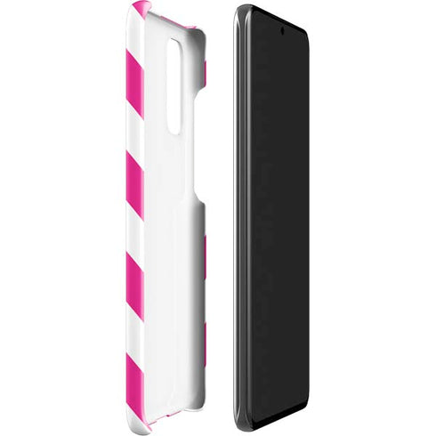 Pink and White Geometric Stripes Galaxy S20 Lite Case