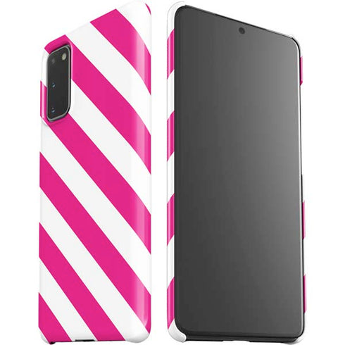 Pink and White Geometric Stripes Galaxy S20 Lite Case