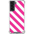Pink and White Geometric Stripes Galaxy S21 5G Clear Case