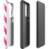 Pink and White Geometric Stripes Galaxy S21 5G Pro Case