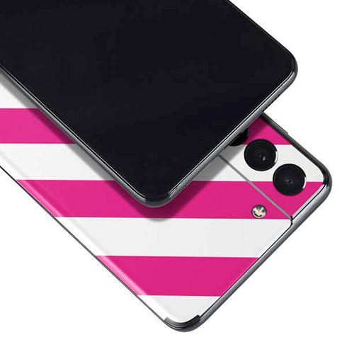 Pink and White Geometric Stripes Galaxy S21 5G Skin