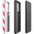 Pink and White Geometric Stripes Galaxy S21 FE Pro Case