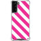 Pink and White Geometric Stripes Galaxy S21 Plus 5G Clear Case