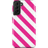 Pink and White Geometric Stripes Galaxy S21 Plus 5G Pro Case