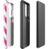 Pink and White Geometric Stripes Galaxy S21 Plus 5G Pro Case