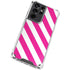 Pink and White Geometric Stripes Galaxy S21 Ultra 5G Clear Case