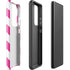 Pink and White Geometric Stripes Galaxy S21 Ultra 5G Pro Case