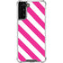 Pink and White Geometric Stripes Galaxy S22 Plus Clear Case