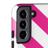 Pink and White Geometric Stripes Galaxy S22 Plus Pro Case
