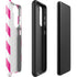 Pink and White Geometric Stripes Galaxy S22 Plus Pro Case
