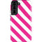 Pink and White Geometric Stripes Galaxy S22 Pro Case