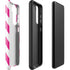 Pink and White Geometric Stripes Galaxy S22 Pro Case
