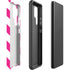 Pink and White Geometric Stripes Galaxy S22 Ultra Pro Case