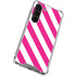 Pink and White Geometric Stripes Galaxy S23 Clear Case