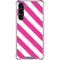 Pink and White Geometric Stripes Galaxy S23 Plus Clear Case