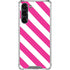 Pink and White Geometric Stripes Galaxy S23 Plus Clear Case