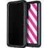 Pink and White Geometric Stripes Galaxy S23 Waterproof Case