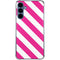 Pink and White Geometric Stripes Galaxy S24 Clear Case