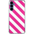 Pink and White Geometric Stripes Galaxy S24 Clear Case