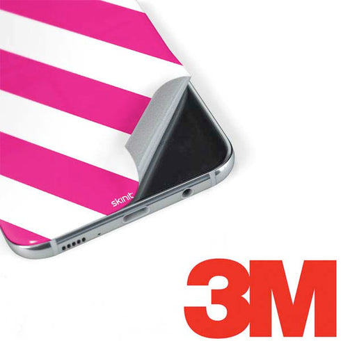 Pink and White Geometric Stripes Galaxy S8 Plus Skin