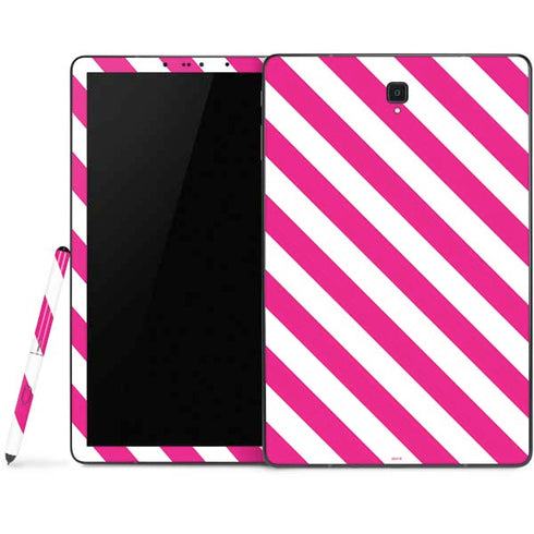 Pink and White Geometric Stripes Samsung Galaxy Tab Skin