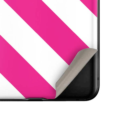 Pink and White Geometric Stripes Galaxy Z Flip Skin