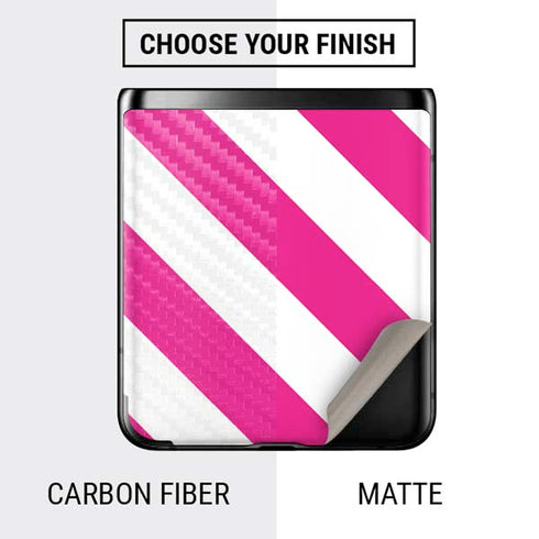 Pink and White Geometric Stripes Galaxy Z Flip Skin