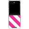 Pink and White Geometric Stripes Galaxy Z Flip5 5G Clear Case
