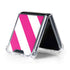 Pink and White Geometric Stripes Galaxy Z Flip5 5G Clear Case