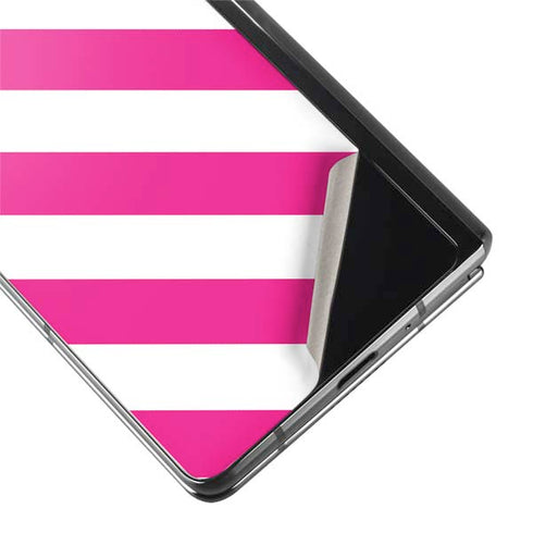 Pink and White Geometric Stripes Galaxy Z Fold2 5G Skin