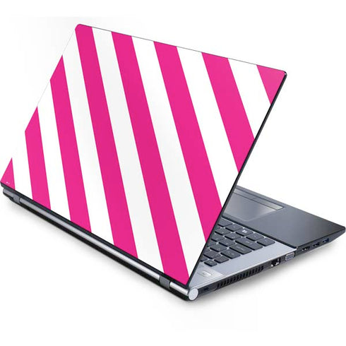 Pink and White Geometric Stripes Generic Laptop Skin