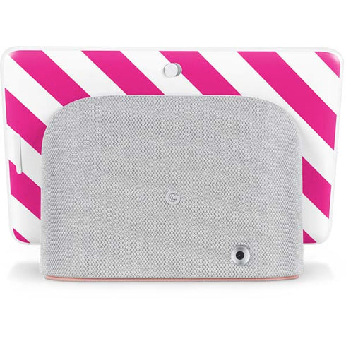 Pink and White Geometric Stripes Google Home Hub Skin