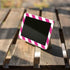 Pink and White Geometric Stripes Google Home Hub Skin