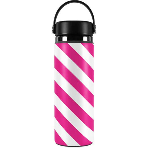Pink and White Geometric Stripes Hydro Flask 20oz Wide Mouth Skin