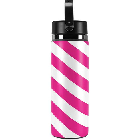 Pink and White Geometric Stripes Hydro Flask 20oz Wide Mouth Skin