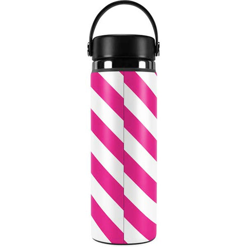 Pink and White Geometric Stripes Hydro Flask 20oz Wide Mouth Skin