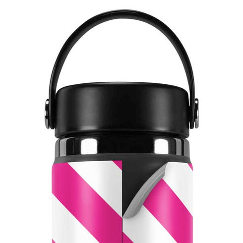 Pink and White Geometric Stripes Hydro Flask 20oz Wide Mouth Skin