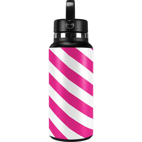 Pink and White Geometric Stripes Hydro Flask 32oz Wide Mouth Skin