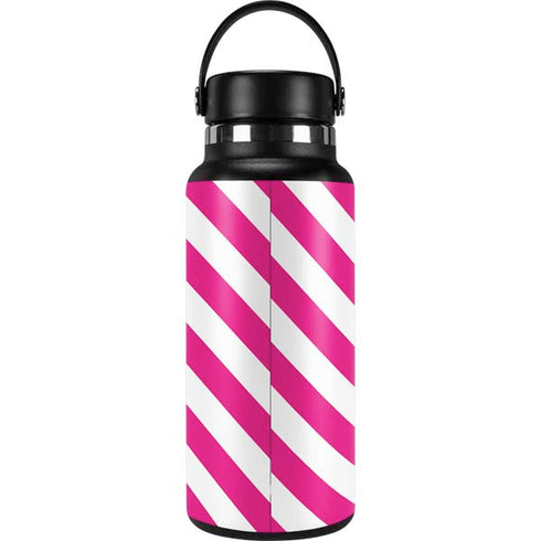 Pink and White Geometric Stripes Hydro Flask 32oz Wide Mouth Skin
