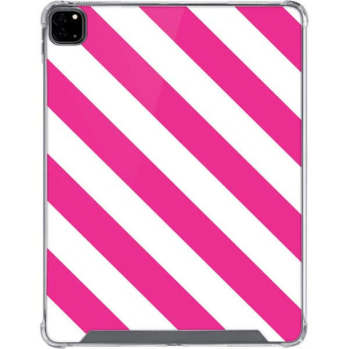 Pink and White Geometric Stripes iPad Pro 12.9in (2020) Clear Case