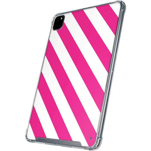 Pink and White Geometric Stripes iPad Pro 12.9in (2020) Clear Case