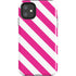 Pink and White Geometric Stripes iPhone 11 Impact Case
