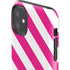 Pink and White Geometric Stripes iPhone 11 Impact Case
