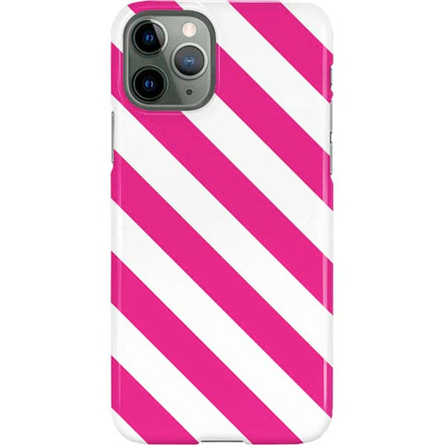 Pink and White Geometric Stripes iPhone 11 Pro Lite Case