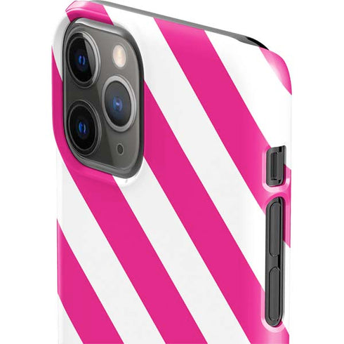 Pink and White Geometric Stripes iPhone 11 Pro Lite Case