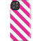 Pink and White Geometric Stripes iPhone 11 Pro Max Impact Case