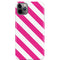 Pink and White Geometric Stripes iPhone 11 Pro Max Lite Case