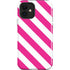 Pink and White Geometric Stripes iPhone 12 Impact Case