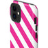 Pink and White Geometric Stripes iPhone 12 Mini Impact Case
